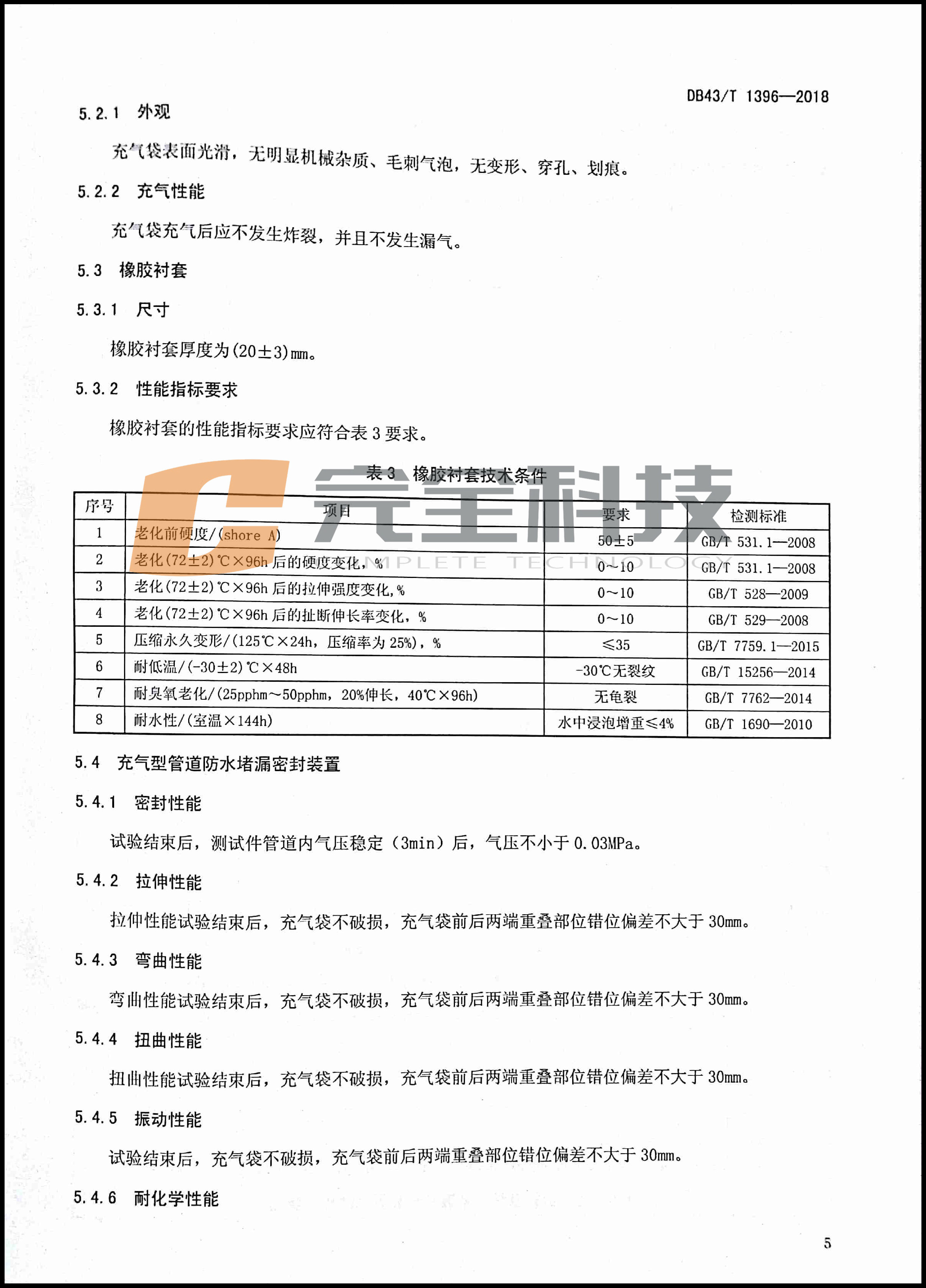 充氣型管道防水堵漏密封裝置地方標(biāo)準(zhǔn)